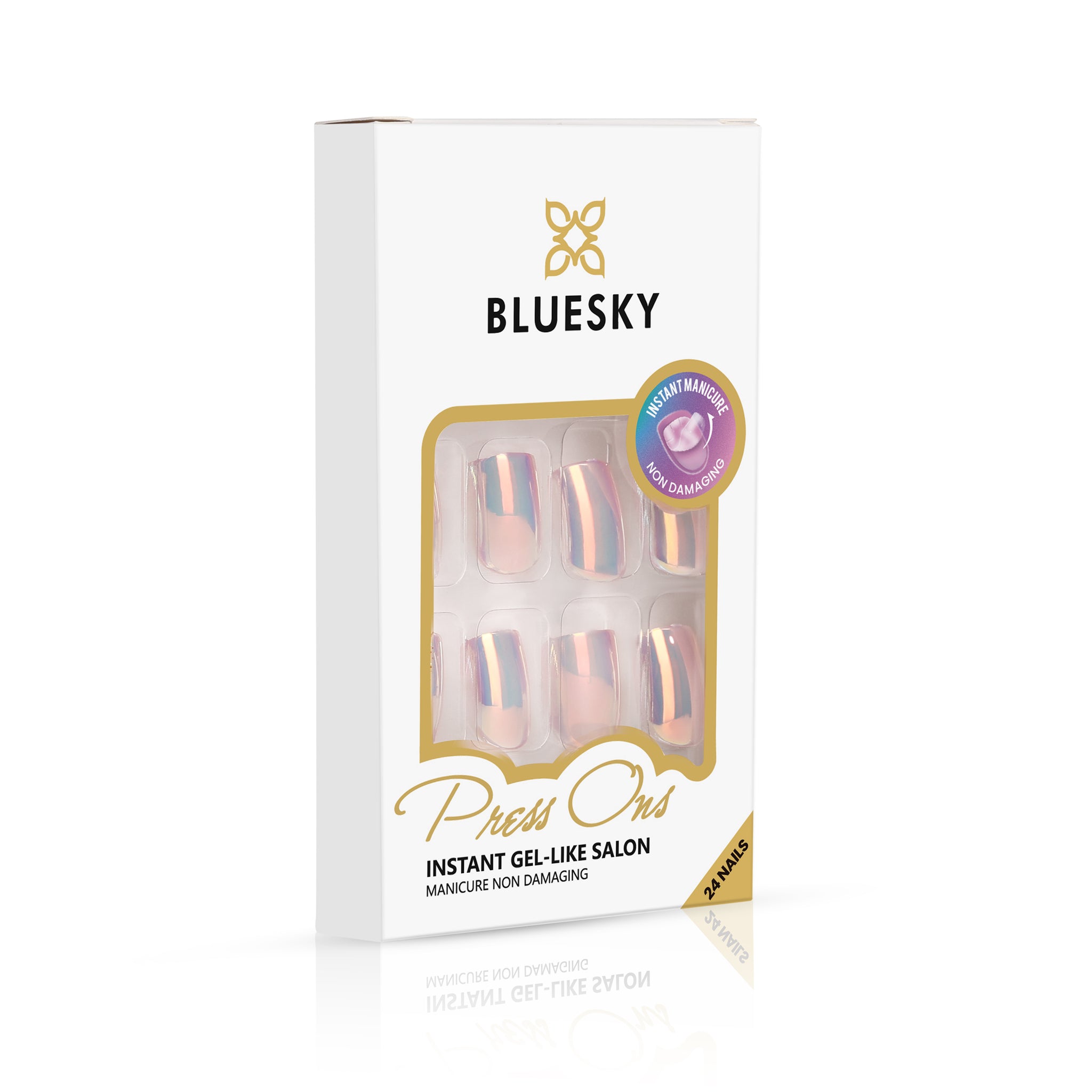 24 Press-on-Nails Sternenhimmel-Design – Wiederverwendbar, Einfach Anzubringen